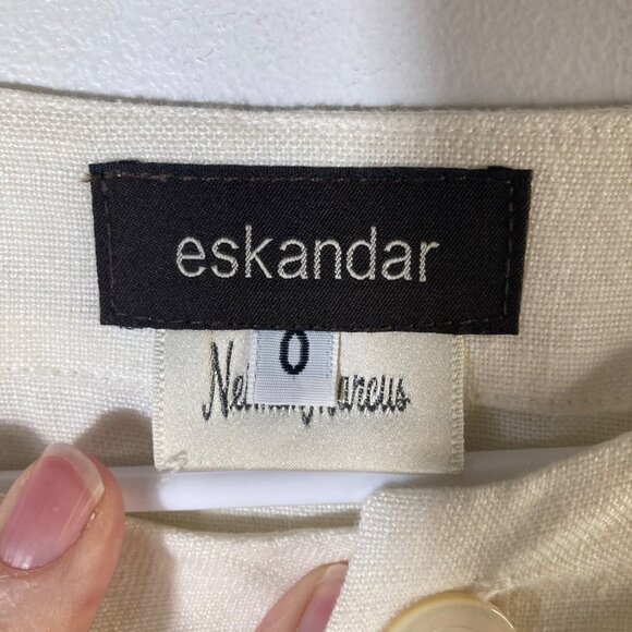 Womens Eskandar Lagenlook Linen Jacket Cream Esk Size O (US 6/8) - Picture 10 of 14